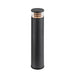Black aluminum bollard light with clear acrylic top.