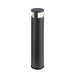 Black metal bollard light with clear top.