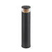 Black metal bollard light with clear glass top.