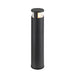 Black metal bollard light fixture with clear top.