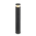 Black aluminum bollard light with a matte finish.