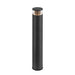 Black aluminum bollard light with a smooth finish and ground mounting.