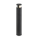 Black aluminum bollard light fixture with a smooth finish, surface mounted.