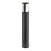 Black metal bollard light fixture with clear glass top.