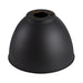 Metal lampshade with matte black finish and top mounting.