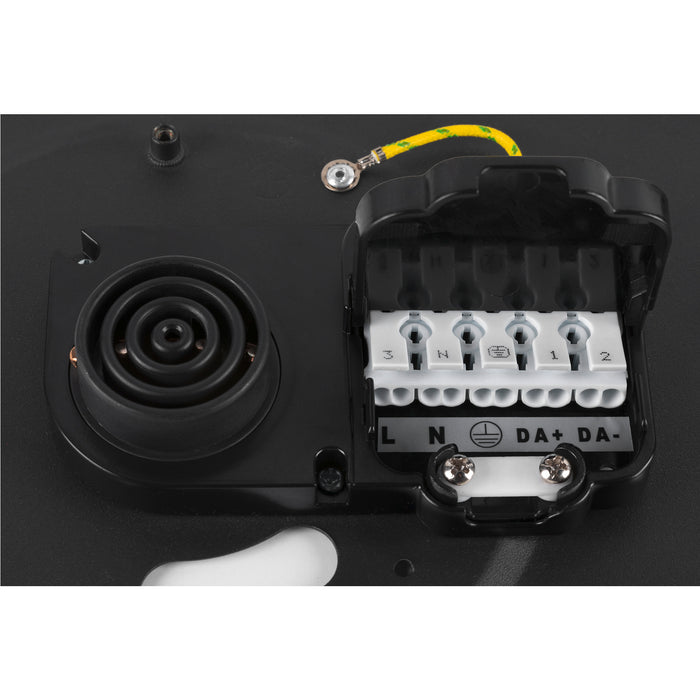 Sloping product picture of SLV MEDO® PRO 40, wall- and ceiling-mounted light, round, 3000/4000K, 19W, DALI, Touch, 70°, UGR<19, DC, black