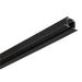 Black finish aluminum track lighting rail.
