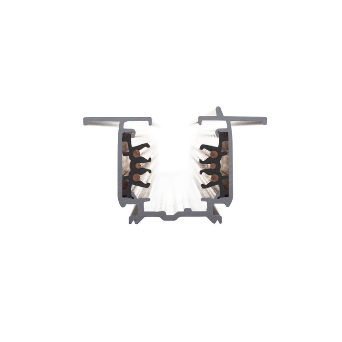 Aluminum LED channel profile, silver finish, for recessed mounting.