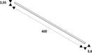 Technical drawing of a 400mm long rectangular bar with dimensions 3.55mm and 5.6mm.
