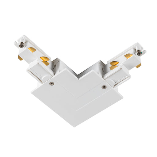 SLV S-TRACK Integrated L-connector, with feed-in option, with internal earth electrode, white