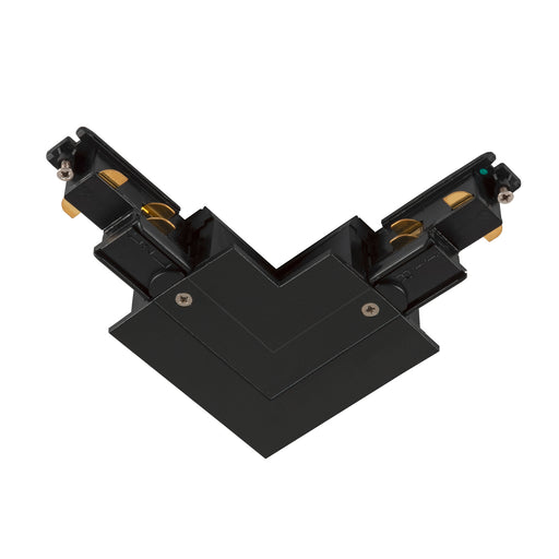 SLV S-TRACK Integrated L-connector, with feed-in option, with external earth electrode, black