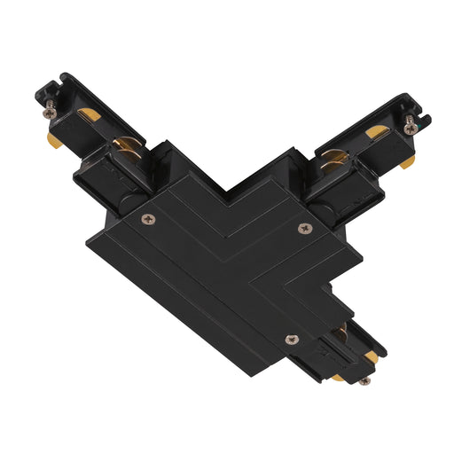 SLV T-connector, for S-TRACK 3-phase mounting track, earth electrode inside left, with feed-in option, DALI, PHASE, black