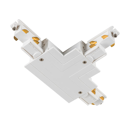 SLV T-connector, for S-TRACK 3-phase mounting track, earth electrode inside right, with feed-in option, DALI, PHASE, white