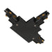 SLV T-connector, for S-TRACK 3-phase mounting track, earth electrode outside right, with feed-in option, DALI, PHASE, black