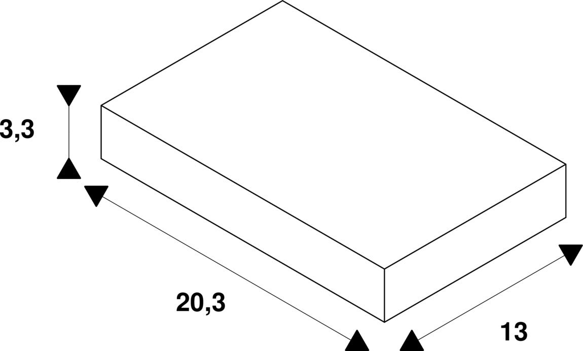 Dimensioned drawing of SLV T-connector, for S-TRACK 3-phase mounting track, earth electrode outside right, with feed-in option, DALI, PHASE, black