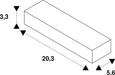 Dimensioned drawing of SLV Longitudinal connector, for S-TRACK 3-phase mounting track, with feed-in option, DALI, PHASE, black