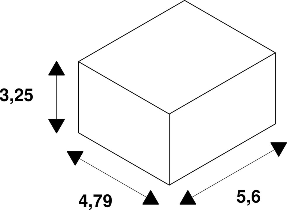 Dimensioned drawing of SLV End cap, for S-TRACK 3-phase mounting track, black