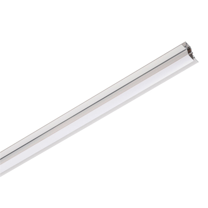 Aluminum LED channel with frosted diffuser, silver finish.