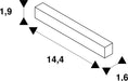 Dimensioned drawing of SLV Longitudinal connector electric, 48V TRACK, black, DALI