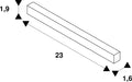 Dimensioned drawing of SLV Flexible connector, 48V TRACK, white, DALI