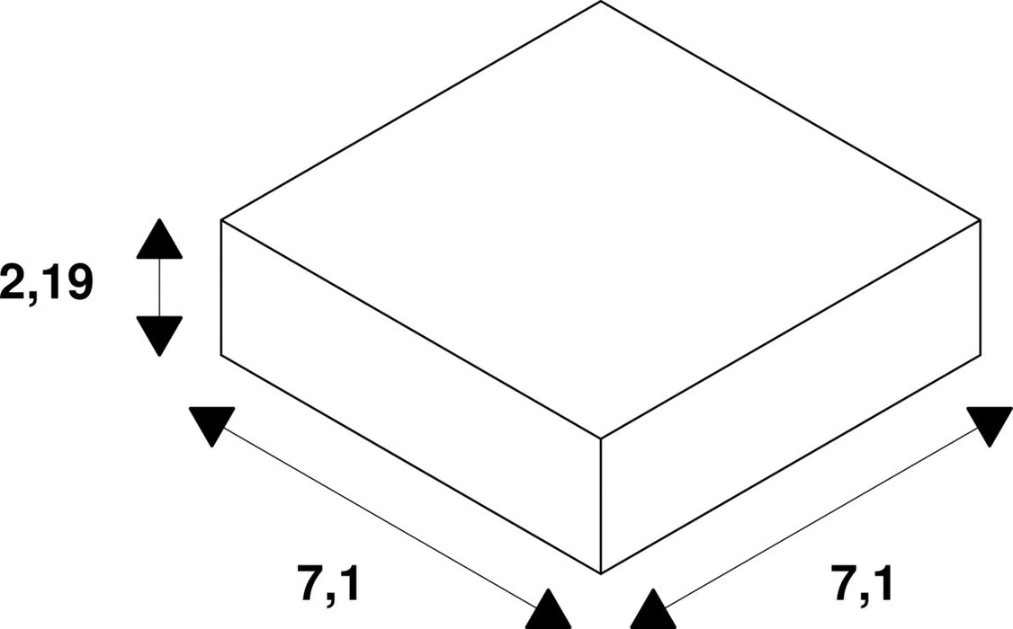 Dimensioned drawing of SLV L-connector mechanical, 48V TRACK, for mounting track standard, left, black