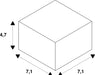 Dimensioned drawing of SLV L-connector, 48V TRACK, for mounting track deep, left, black