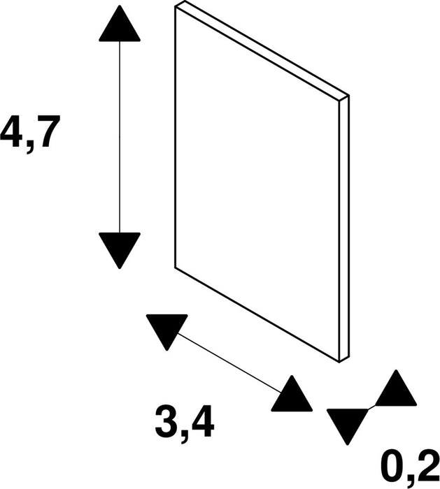 Dimensioned drawing of SLV End cap for recessed mounting track, 48V TRACK, black NEW 4.00