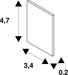 Dimensioned drawing of SLV End cap for recessed mounting track, 48V TRACK, black NEW 4.00