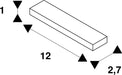 Dimensioned drawing of SLV Track reinforcement plate with mounting set, 48V TRACK, 1m rod, white