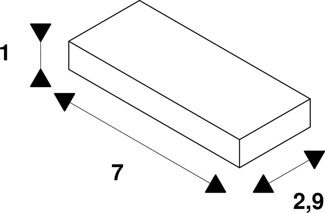 Dimensioned drawing of SLV Pendant suspension, 48V TRACK, 1m rod, white