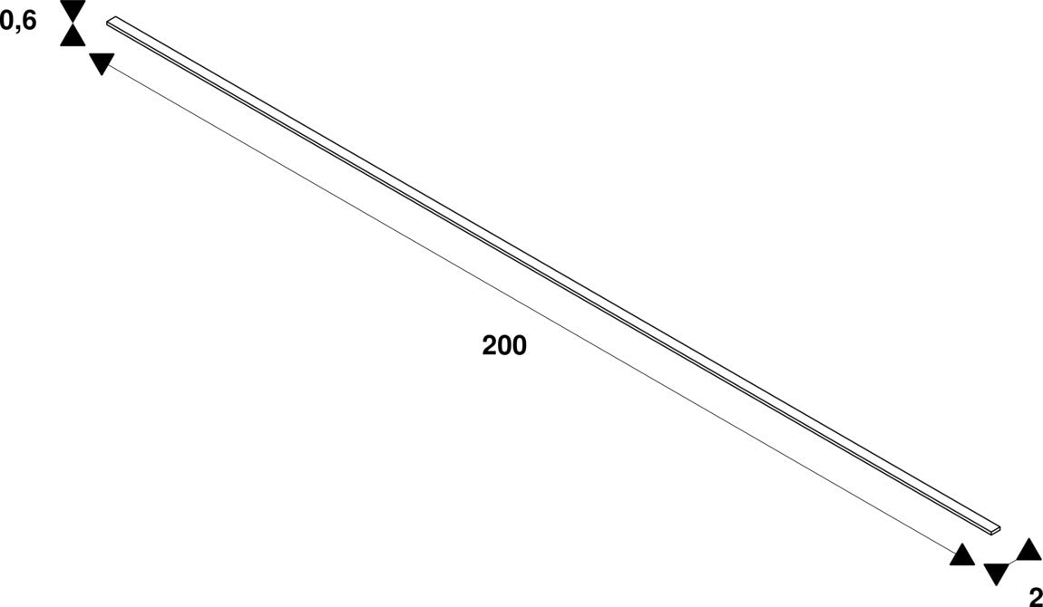 White metal trim, 200mm length.