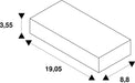 Dimensioned drawing of SLV LED power supply, 48V 150W black