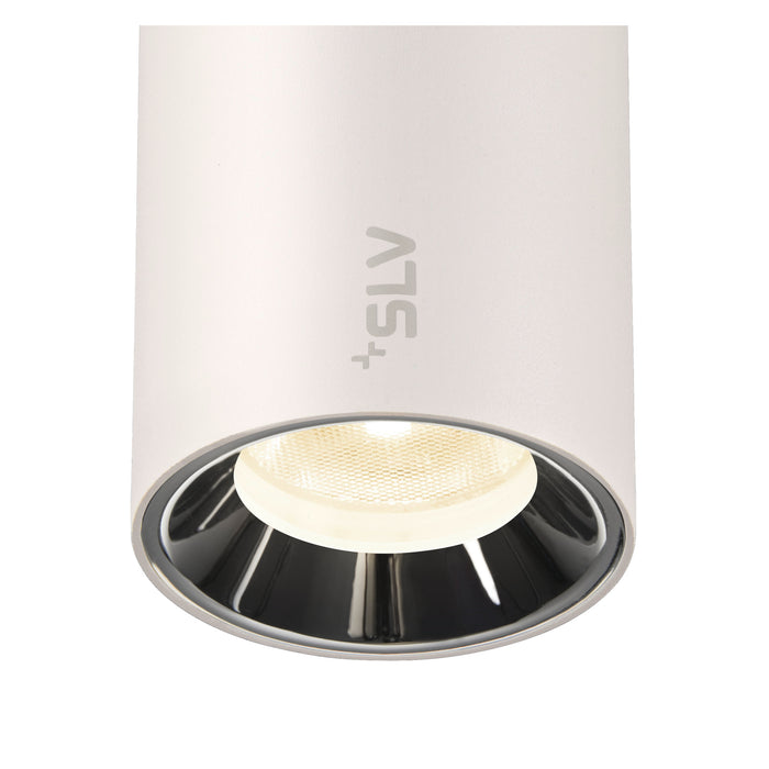 Detailed view product picture of SLV Aluminium NUMINOS® XS, 48V spotlight, round, 4000K, 8.7W, DALI 2, 20°, matt white / glossy chrome