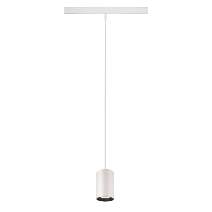 SLV NUMINOS® XS, 48V pendant light, pendant length 150cm, 4000K, 20°, DALI 2, matt white / matt black