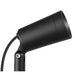 Black metal spotlight with adjustable bracket.