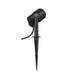 Black outdoor spotlight with stake mounting.
