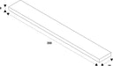 White rectangular wood plank with dimensions 200x26x6.