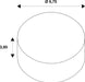 Technical drawing of a white round component with dimensions 6.75 diameter and 3.95 height.