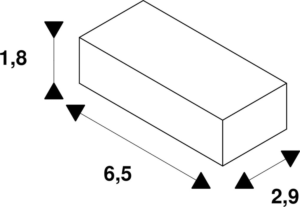 Dimensioned drawing of SLV LED driver 3W, 700mA incl. strain relief