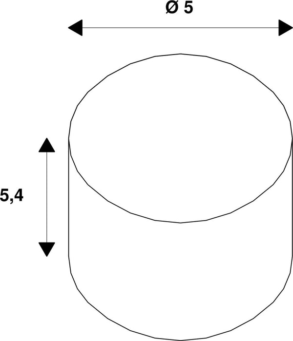 Dimensioned drawing of SLV Colourless LED light QPAR51 GU10 2700K 36°