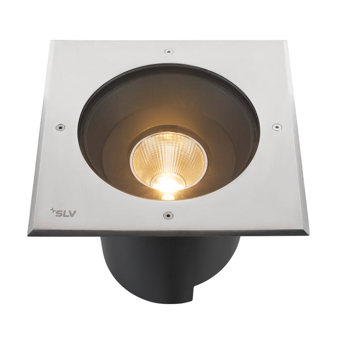 Back view product picture of SLV DASAR® XL, square cover 24° 3000K incl. DALI driver in stainless steel