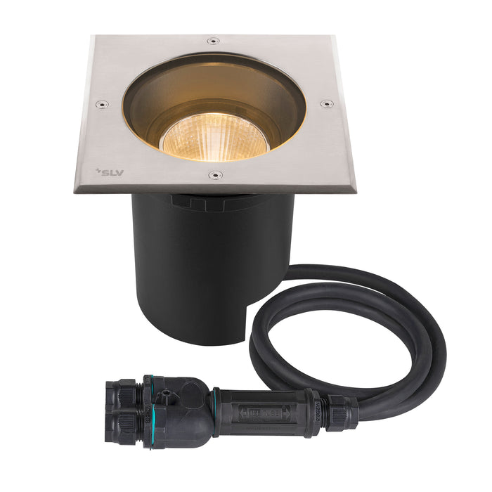 SLV DASAR® L, square cover 24° 3000K incl. DALI driver in stainless steel