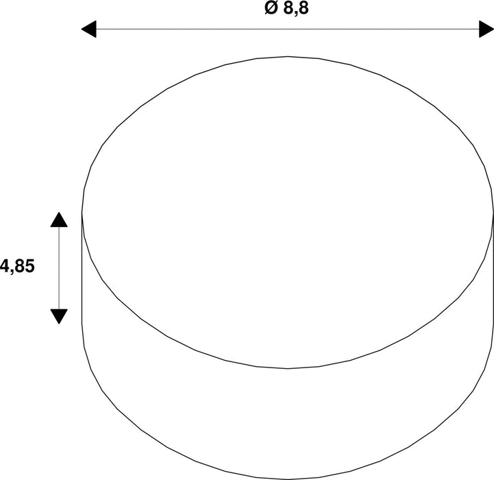 Dimensioned drawing of SLV Aluminium Set consisting of 12 x 1007095 UNIVERSAL DOWNLIGHT PHASE IP65 38° and 1007096 UNIVERSAL DOWNLIGHT cover IP65 black R