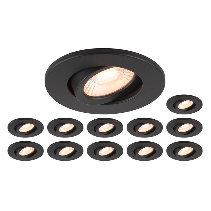 SLV Aluminium Set consisting of 12x 1007090 UNIVERSAL DOWNLIGHT MOVE PHASE IP20 38° and 1007091 UNIVERSAL DOWNLIGHT cover IP20 black R