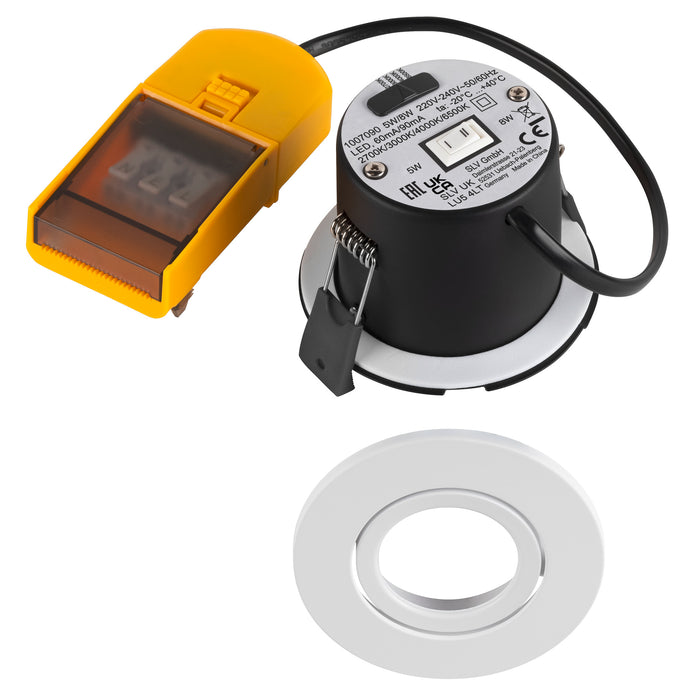 Back view product picture of SLV Aluminium Set consisting of 12x 1007090 UNIVERSAL DOWNLIGHT MOVE PHASE IP20 38° and 1007092 UNIVERSAL DOWNLIGHT cover IP20 white