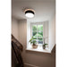 Black and white ceiling light fixture, flush mount.