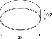 Dimensioned drawing of SLV MEDO® 40, wall- and ceiling-mounted light, round, 2700/3000/4000K, 20W, trailing-edge phase, 110°, white
