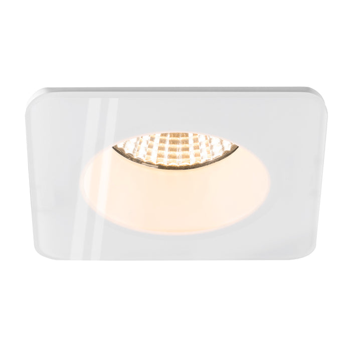 Bottom view product picture of SLV NEW TRIA® 68, ceiling installation ring, L: 8.3 W: 8.3 H: 3.55 cm, IP 65, incl. glass, white