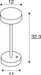 Dimensioned drawing of SLV VINOLINA, table lamp, battery, IP54, 2700/3000K, TOUCH, white