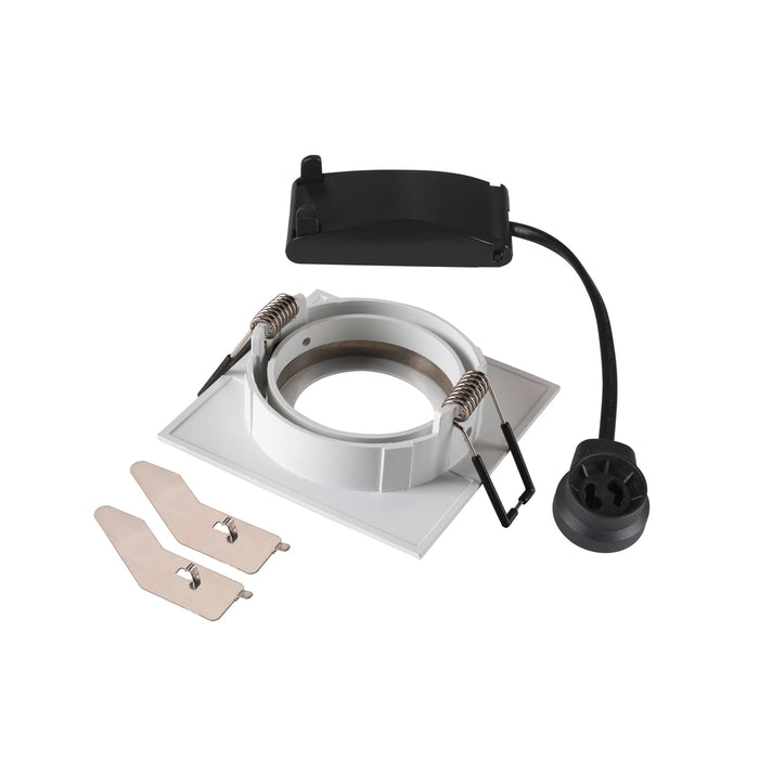 Back view product picture of SLV Aluminium NEW TRIA® 68, recessed ceiling light, square, max. 10W GU10, white